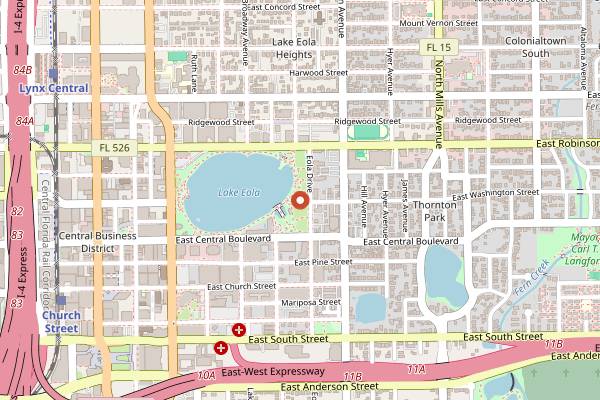 Map showing Pio Pio Restaurant in Orlando