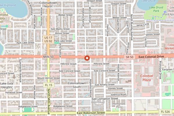 Map showing Shin Jung Korean in Orlando