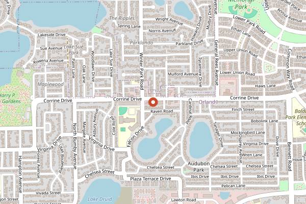 Map showing Bikes, Beans and Bordeaux in Orlando