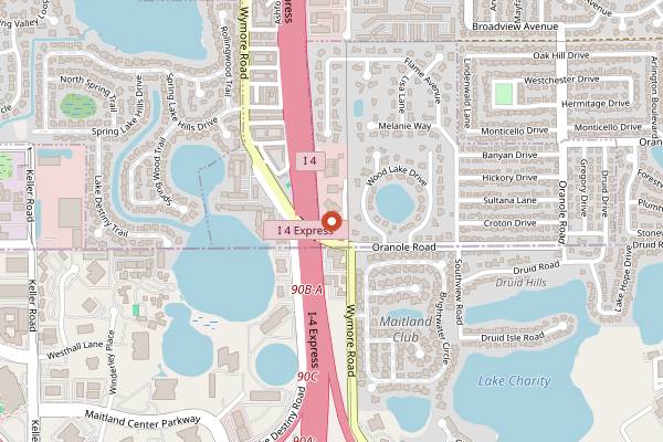 Map showing Orlando Greek Festival in Orlando
