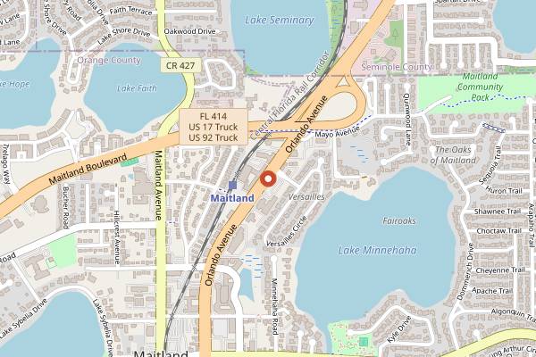 Map showing Luke's Kitchen and Bar in Orlando