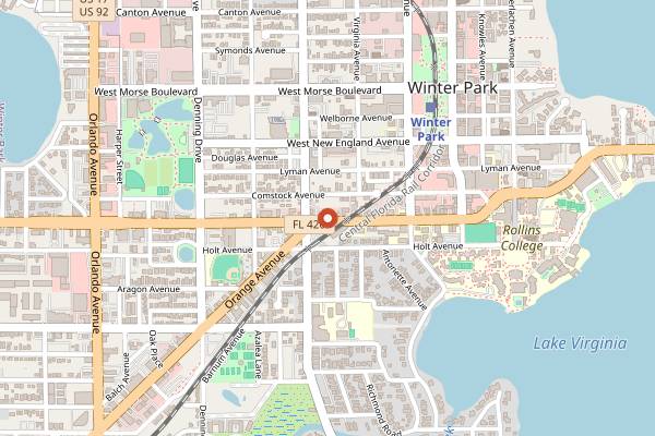 Map showing The Ravenous Pig in Orlando