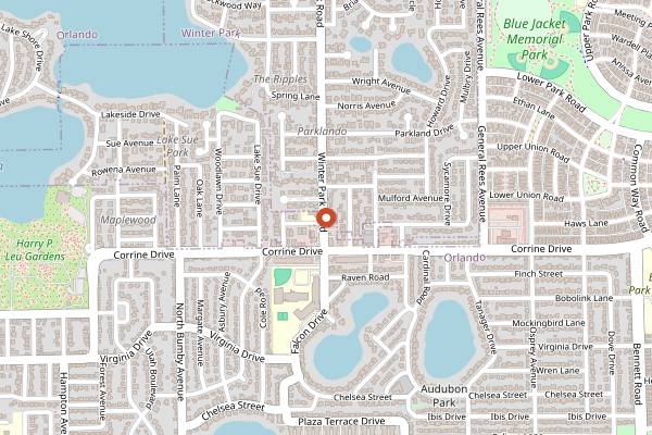 Map showing Audubon Park Community Market in Orlando