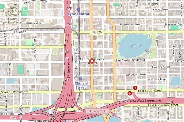Map showing Plant Street Market in Orlando