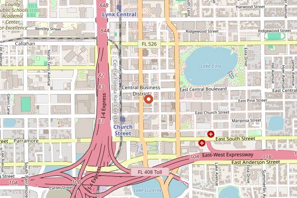 Map showing Hanson's Shoe Repair in Orlando