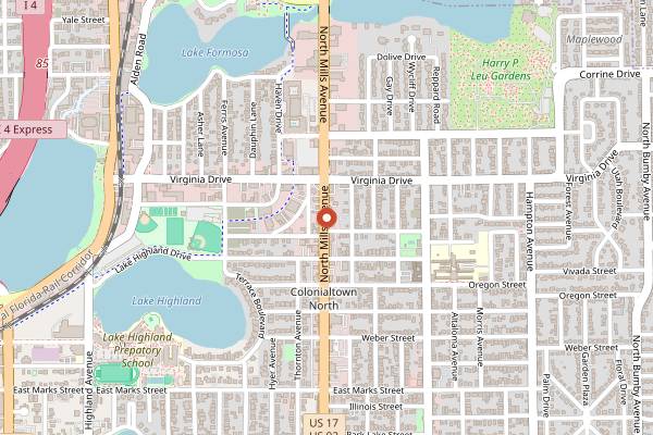 Map showing Black Rooster Taqueria in Orlando