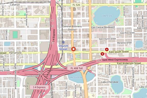 Map showing The Boheme in Orlando