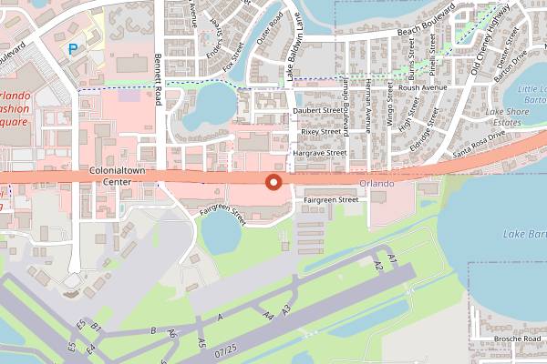 Map showing Linda's La Cantina in Orlando