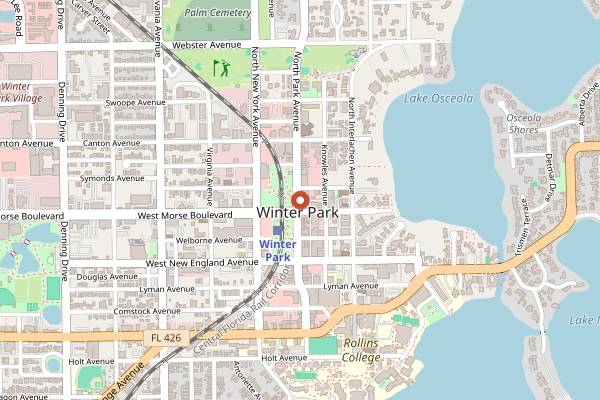 Map showing Prato in Orlando