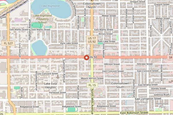 Map showing Banh Mi Boy in Orlando