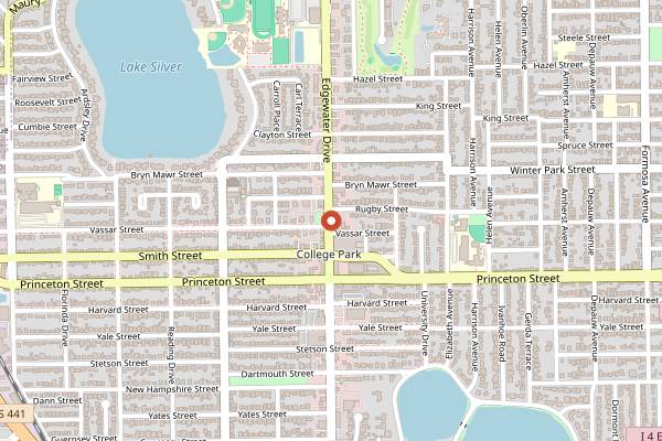 Map showing Pizza Bruno Edgewater in Orlando