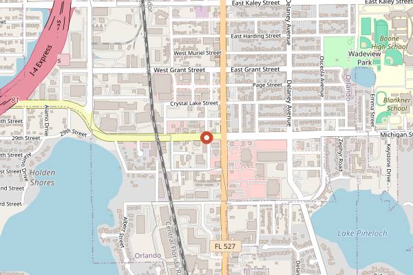 Map showing Swirlery Wine Bar in Orlando