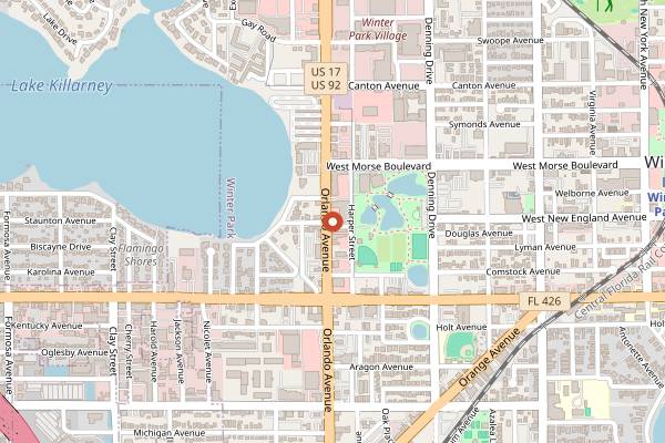 Map showing The Glass Knife in Orlando