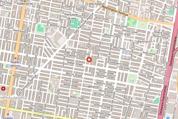 Map showing Termini Brothers Bakery in Philadelphia