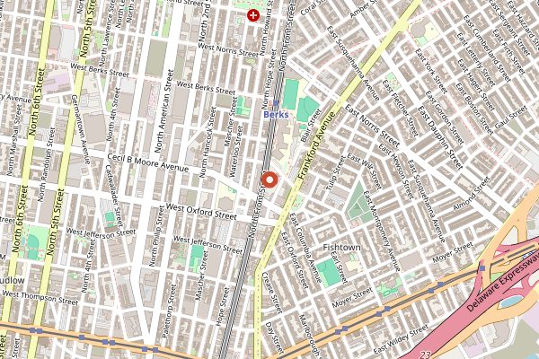 Map showing Evil Genius Beer Company in Philadelphia