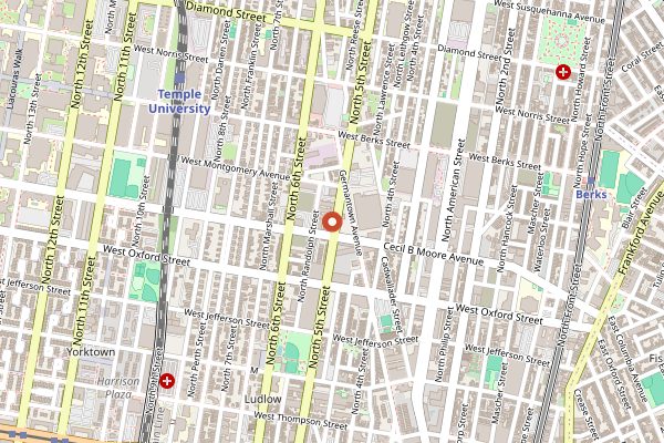 Map showing Human Robot Beers in Philadelphia