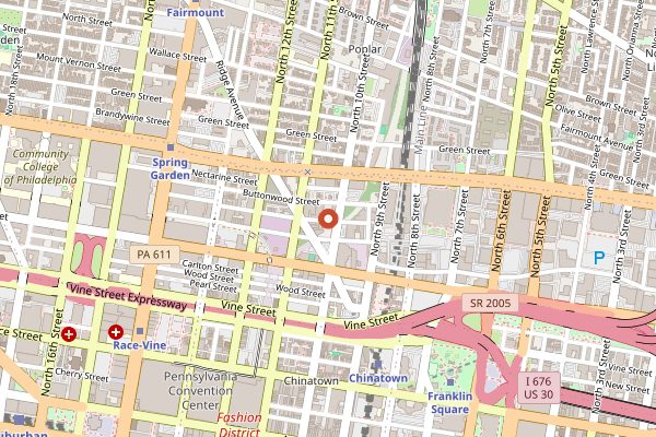 Map showing Love City Brewing in Philadelphia