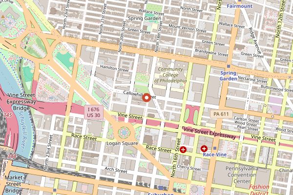 Map showing Sabrina's Cafe in Philadelphia