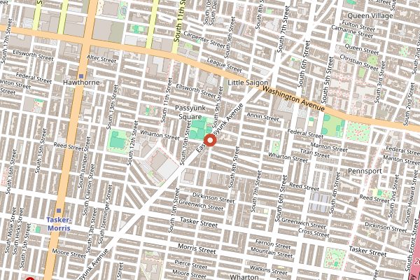 Map showing Pat's King of Steaks in Philadelphia