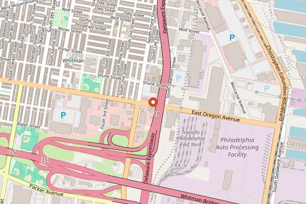 Map showing Tony Luke's in Philadelphia