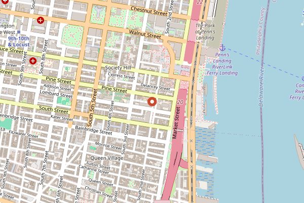 Map showing Bloomsday Cafe in Philadelphia