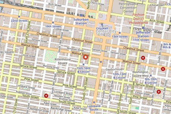 Map showing Elixr Coffee in Philadelphia