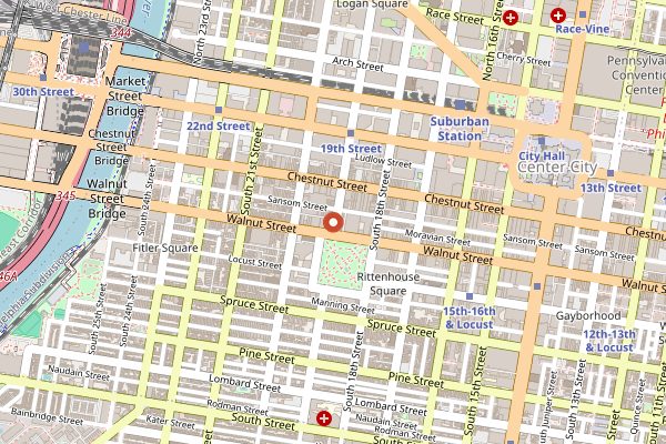 Map showing La Colombe Rittenhouse in Philadelphia