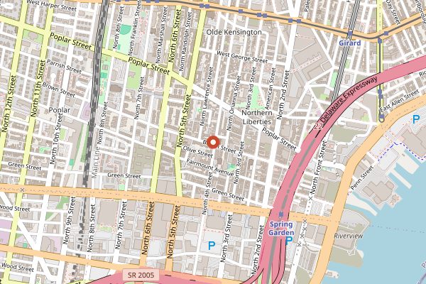 Map showing Honey's Sit 'n Eat in Philadelphia