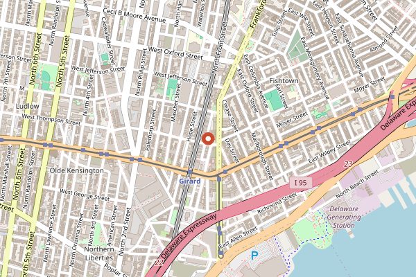 Map showing Pizzeria Beddia in Philadelphia