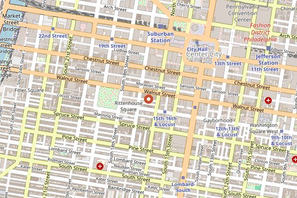 Map showing Pizzeria Vetri in Philadelphia