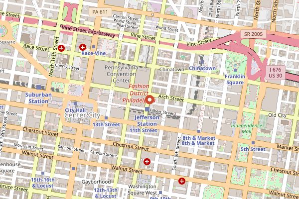 Map showing Hudson Table Philadelphia in Philadelphia