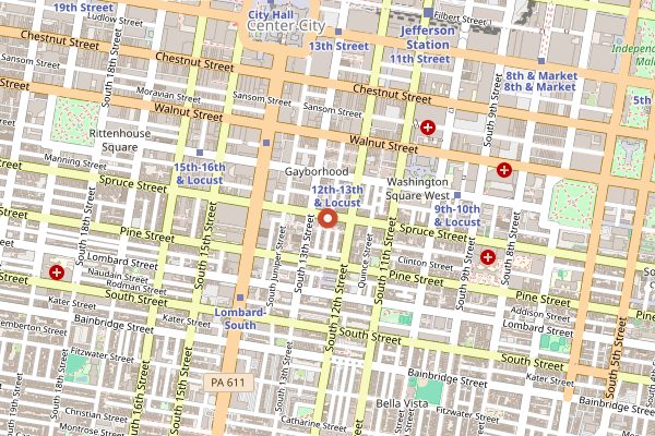 Map showing Vetri Community Partnership Classes in Philadelphia