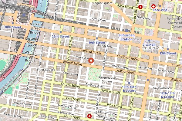 Map showing V Street in Philadelphia