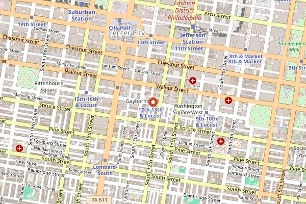 Map showing Vedge in Philadelphia