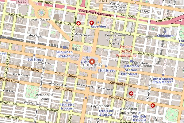Map showing Philly Beer Week in Philadelphia