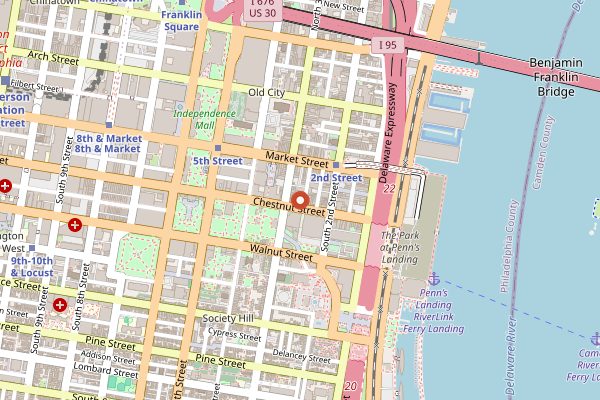 Map showing Forsythia in Philadelphia