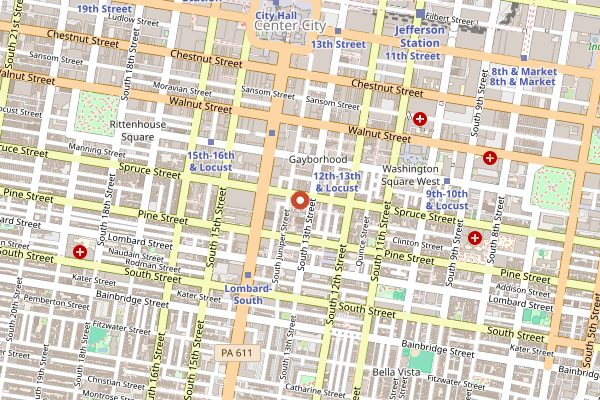 Map showing Vetri Cucina in Philadelphia
