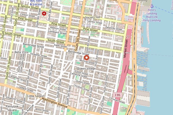 Map showing Ambra in Philadelphia