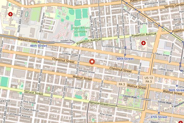 Map showing Kabobeesh in Philadelphia
