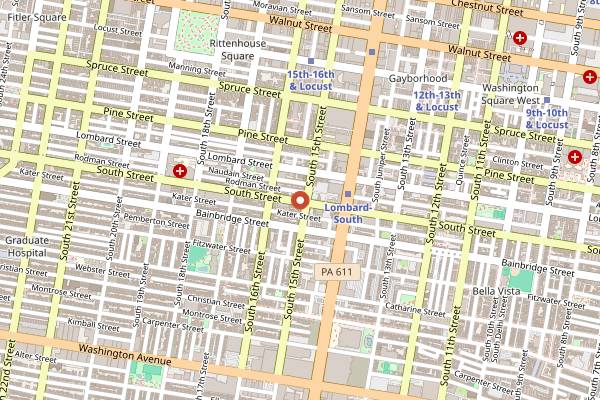 Map showing Bob & Barbara's Lounge in Philadelphia