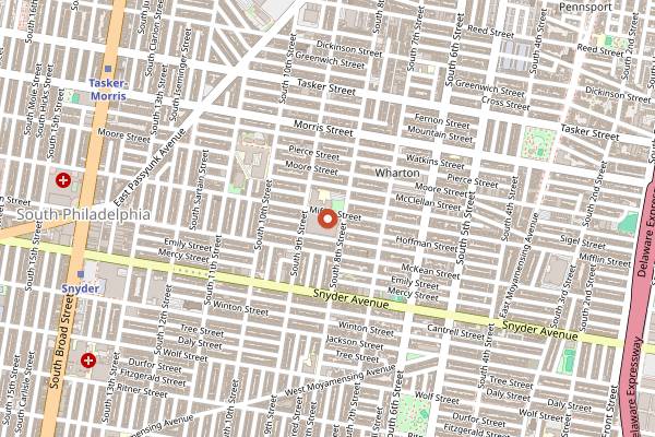 Map showing Bok Bar in Philadelphia