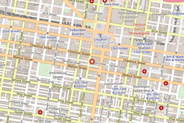 Map showing Chris' Jazz Cafe in Philadelphia