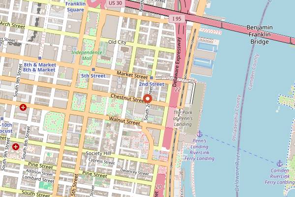 Map showing Khyber Pass Pub in Philadelphia