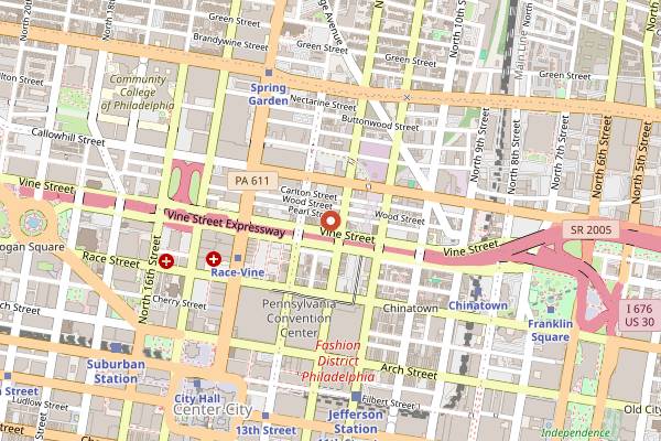 Map showing NOTO Philadelphia in Philadelphia