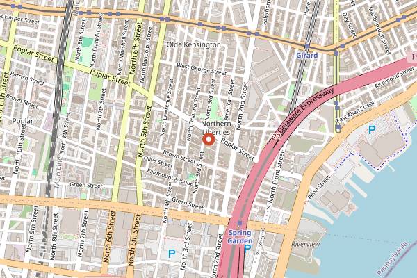 Map showing Ortlieb's in Philadelphia