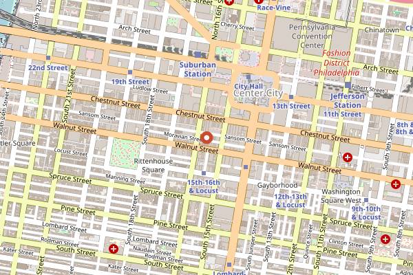 Map showing Oscar's Tavern in Philadelphia