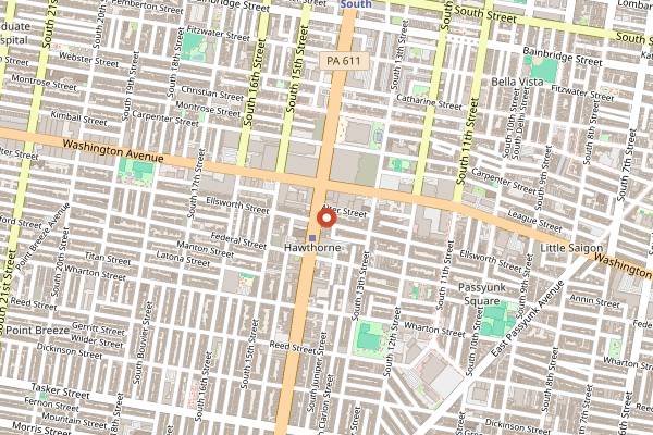 Map showing Solar Myth in Philadelphia