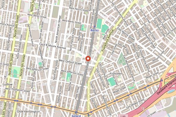 Map showing The International Bar in Philadelphia