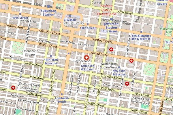 Map showing Voyeur Nightclub in Philadelphia
