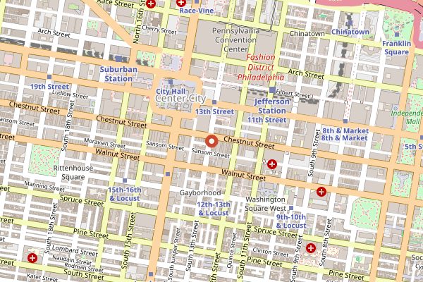 Map showing Barbuzzo in Philadelphia